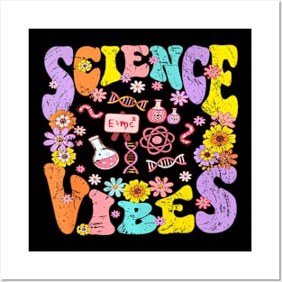 Science Vibes 1St Day Of Back To School Groovy Teacher Posters and Art